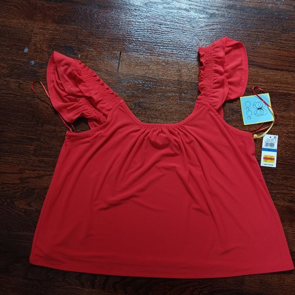 Ce Ce Red Sleeveless Blouse Size W XL - Picture 1 of 4